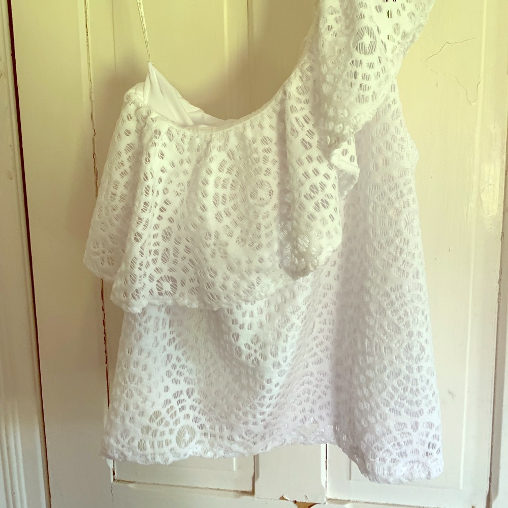 Lilly Pulitzer One Shoulder Eyelet Top